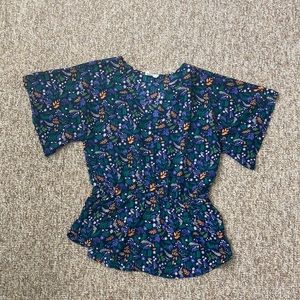French style floral blouse with buttons